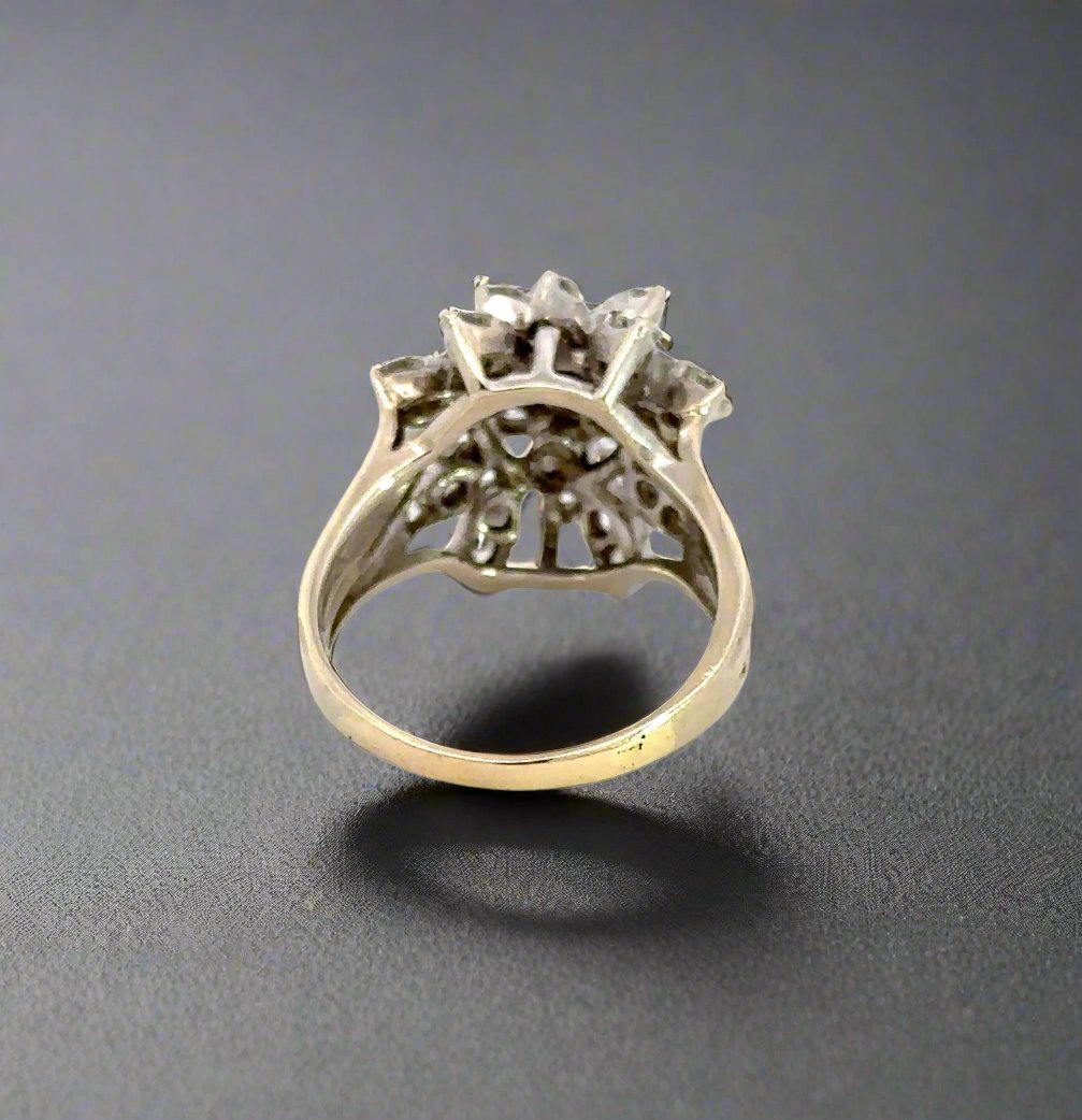 back of white gold cluster ring