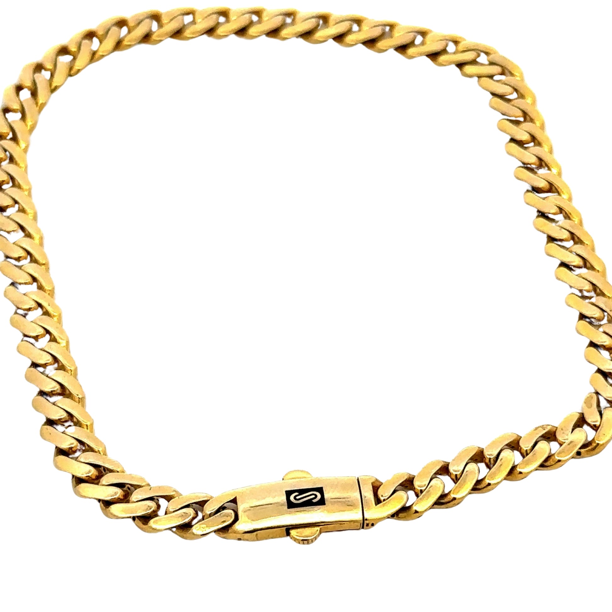 yellow gold link anklet with box clasp