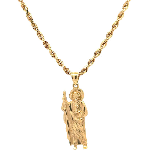 Front of Rope Chain with Saint Jude Pendant.