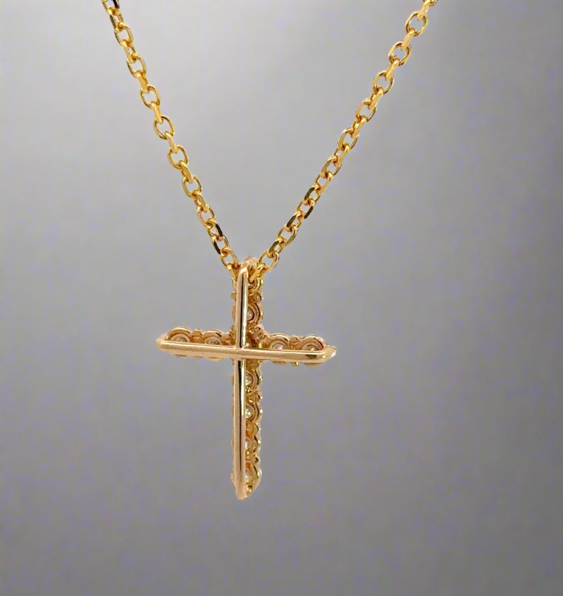 Back of cross with gold cross outline
