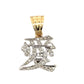 Yellow Gold Diamond Chinese Pendant symbol for Love filled with small round diamonds