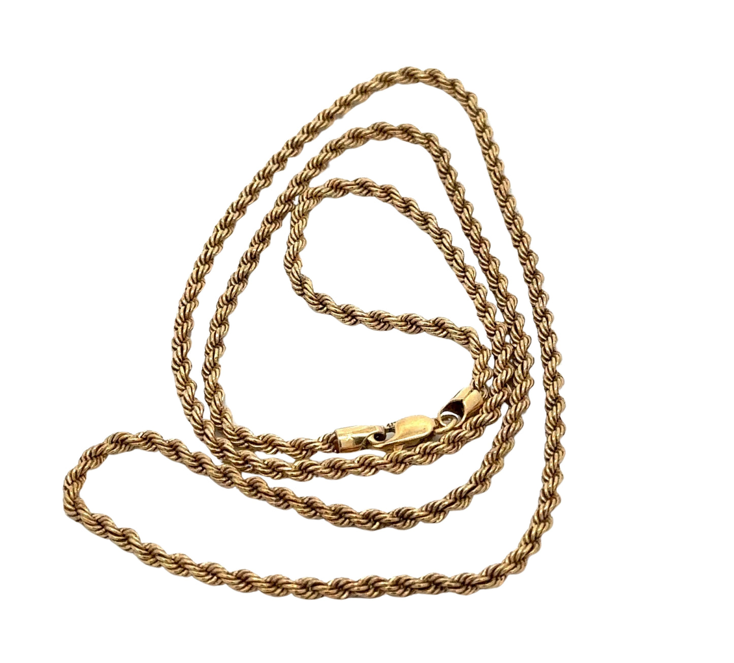 yellow gold rope chain with 417 (10K stamp) on lobster clasp