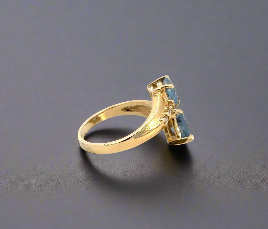 Side of yellow gold ring with scratches on band