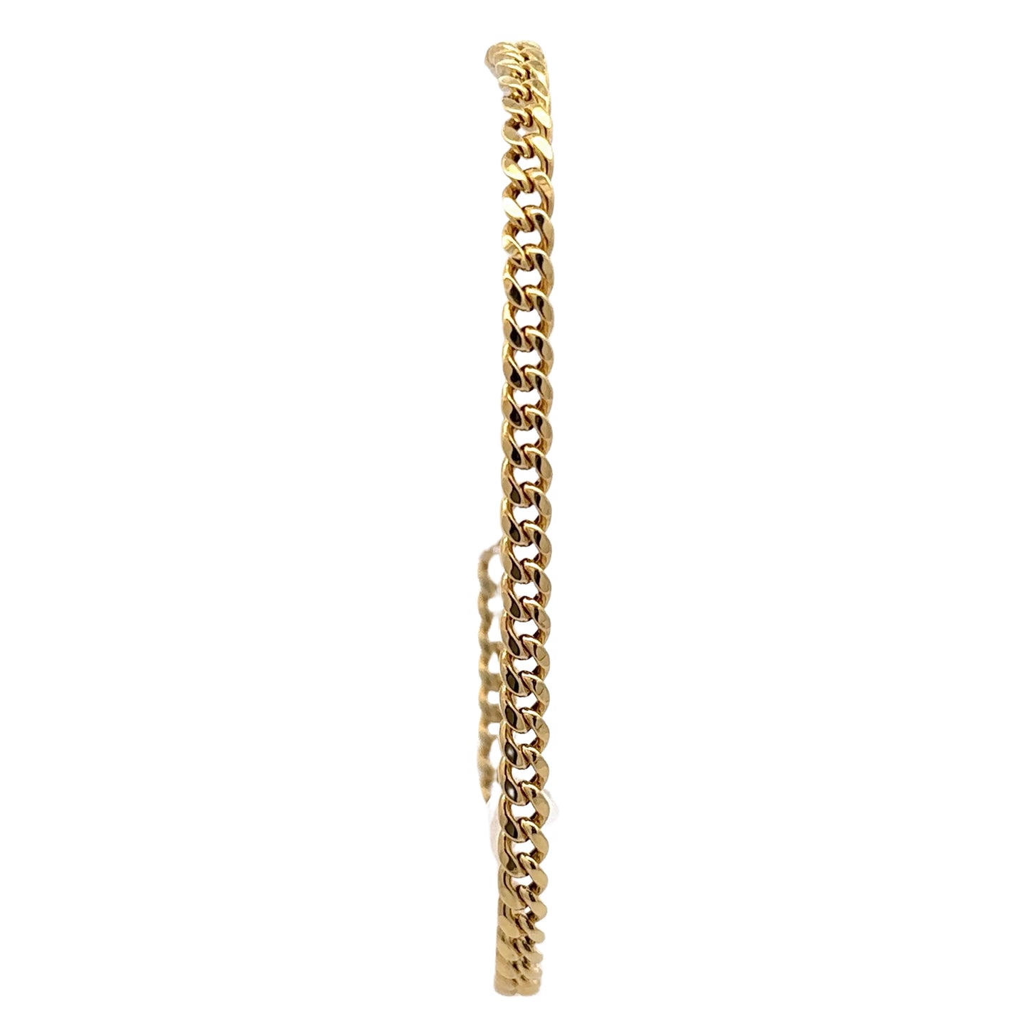 Front of yellow gold curb link bracelet