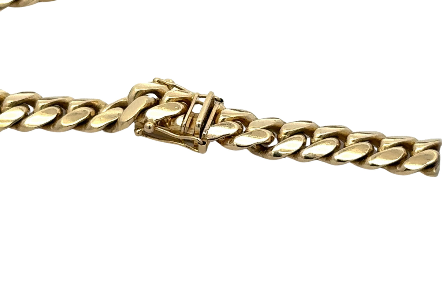 front of yellow gold box clasp with 2 safety locks