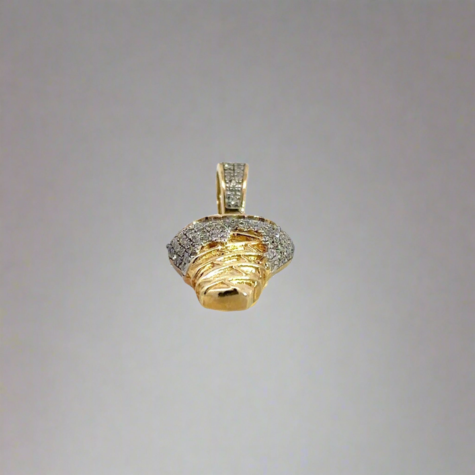 bottom of yellow gold ice cream cone pendant