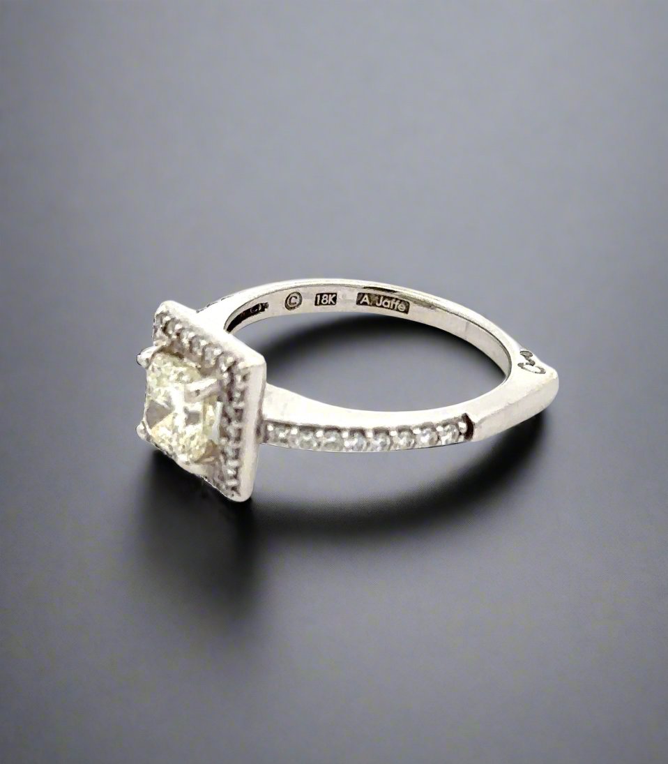 18K A. Jaffe stamp inside shank on diamond ring