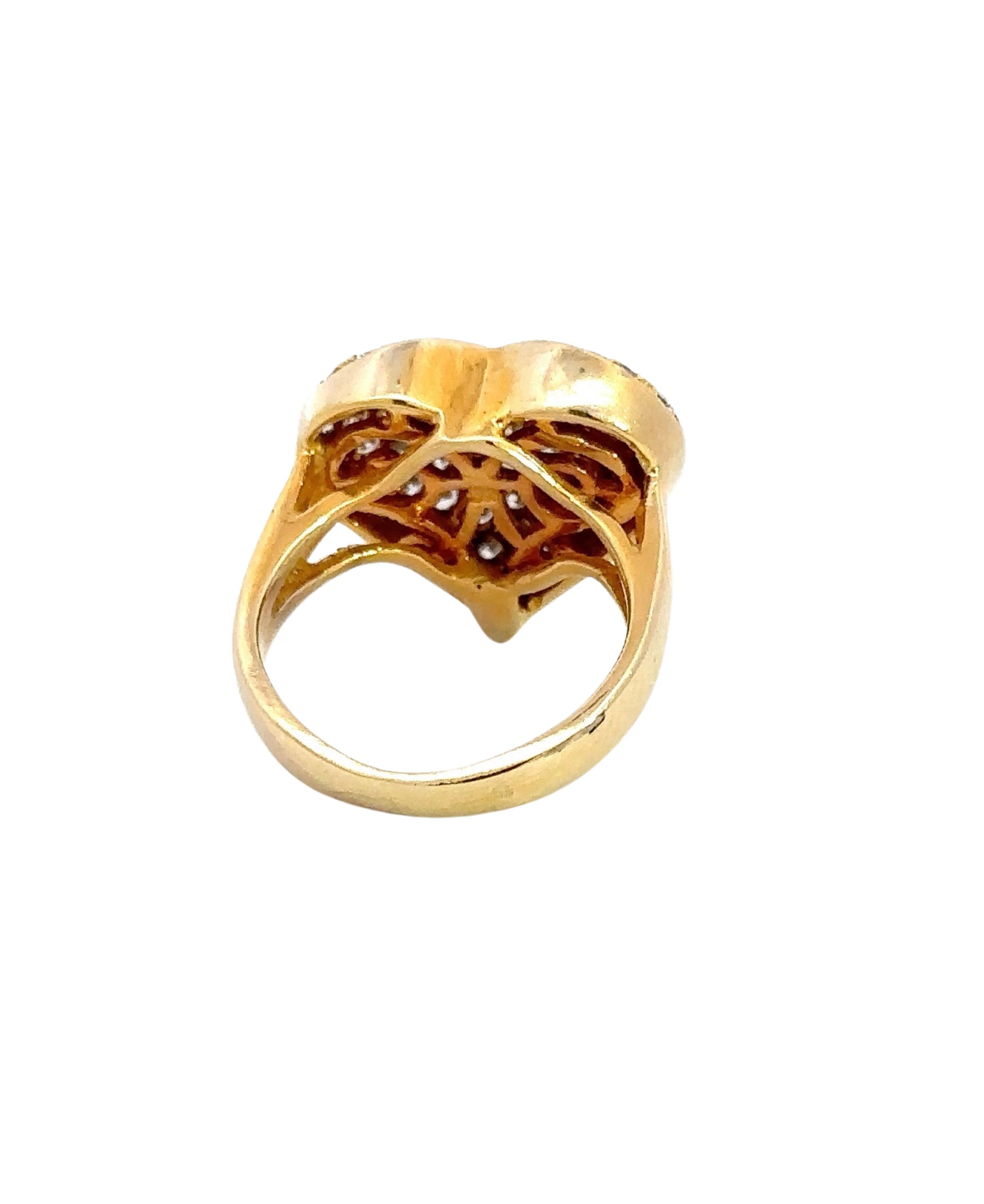 back of yellow gold ring with scratch on the shank