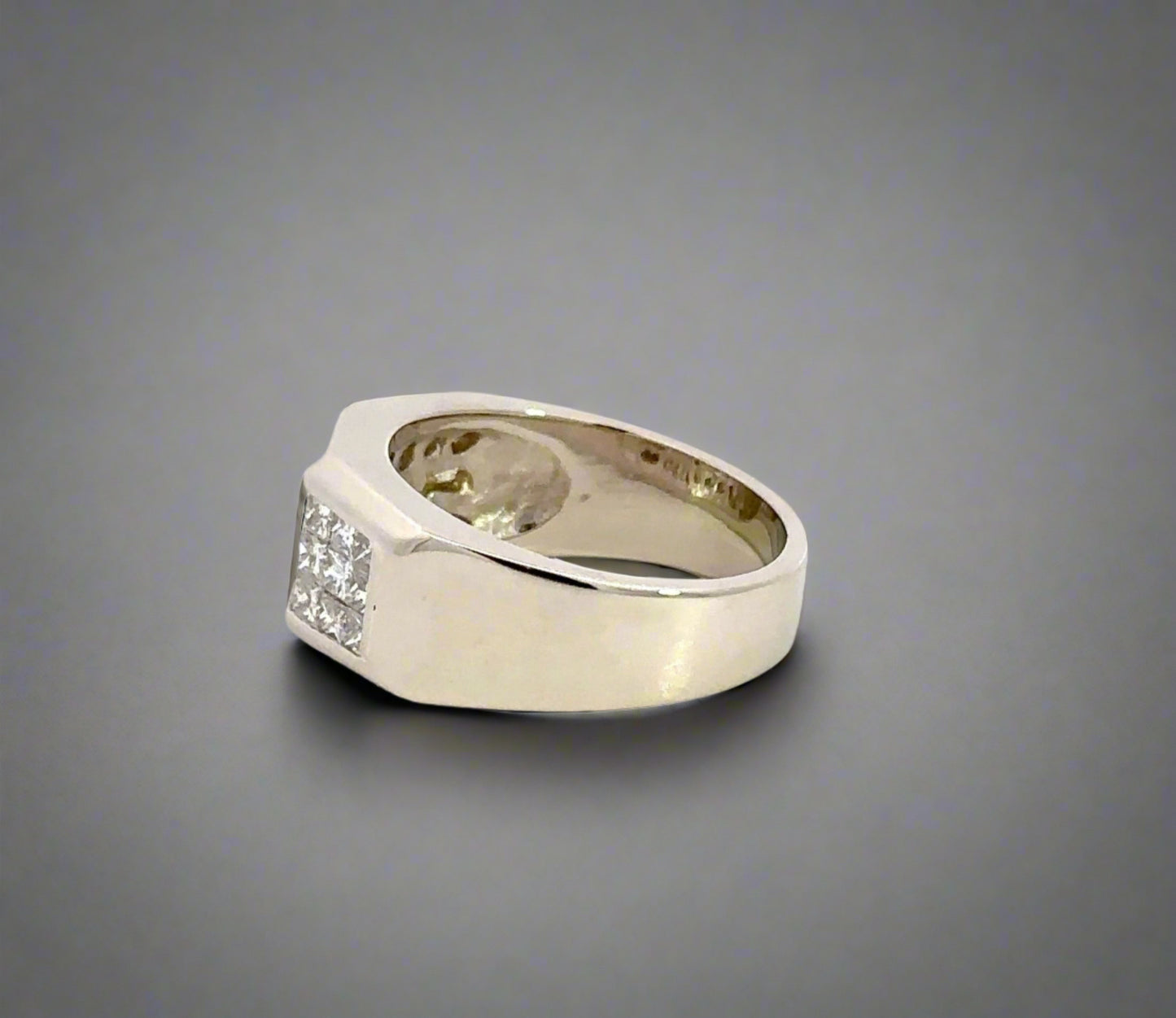 Side of white gold ring