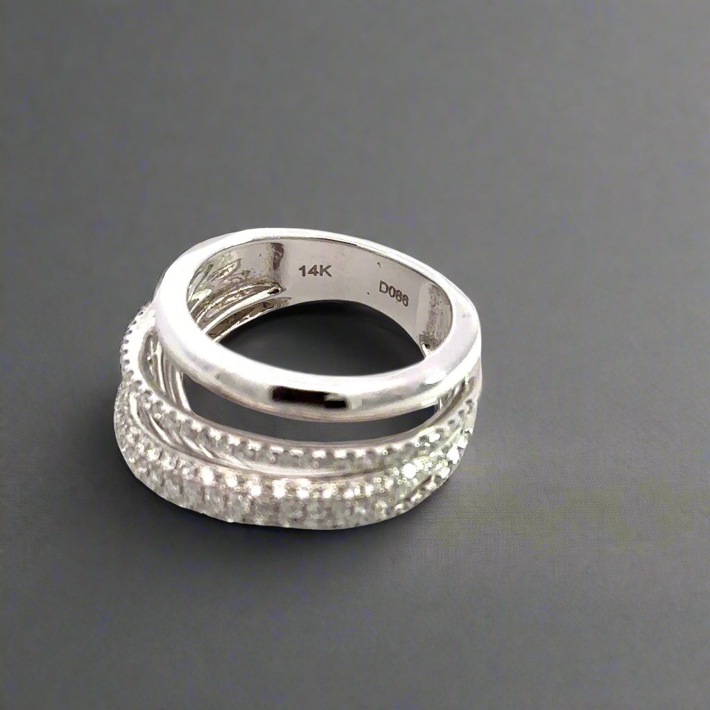 Inside of diamond ring with 14K stamp