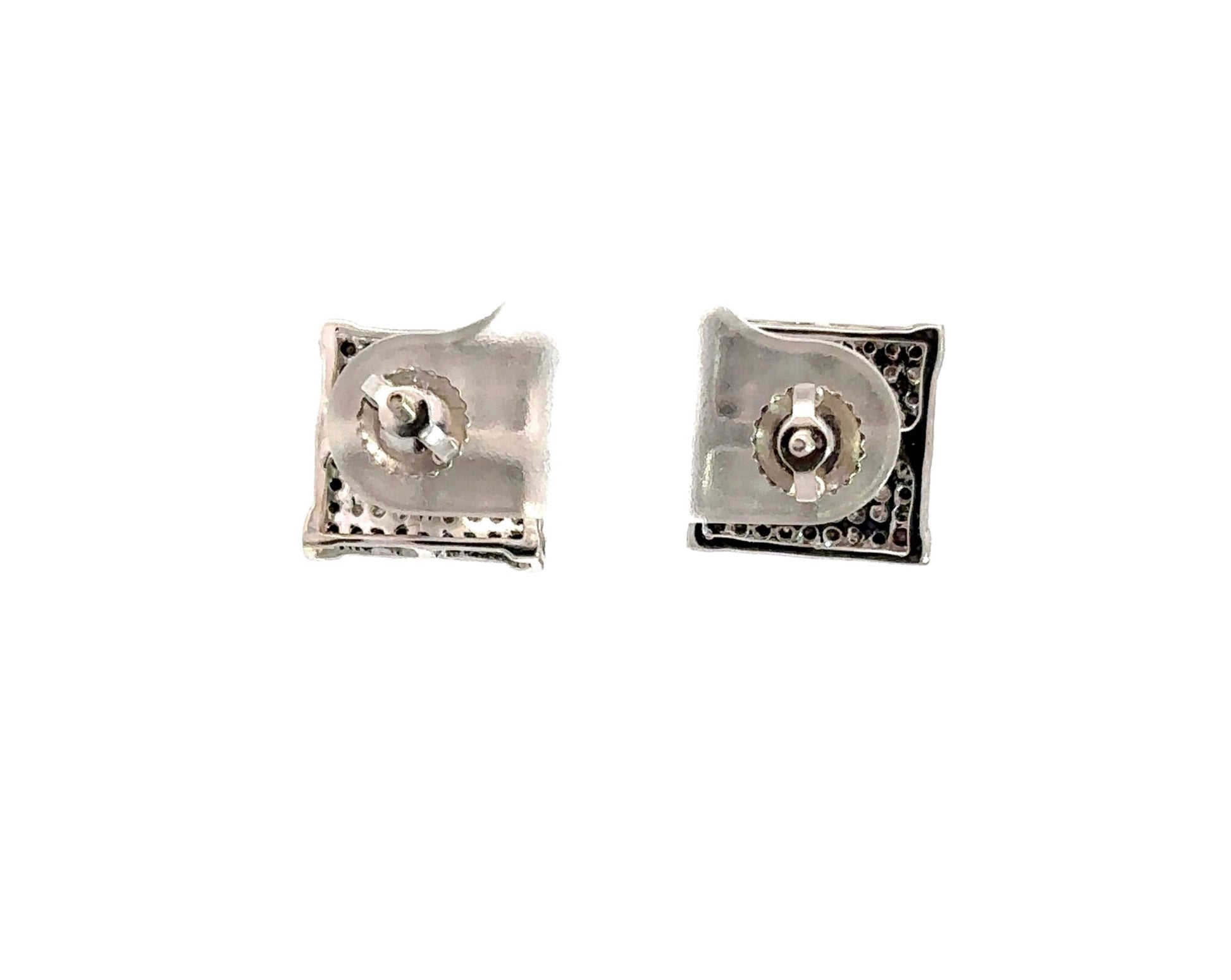 Back of white gold earrings with screwbacks