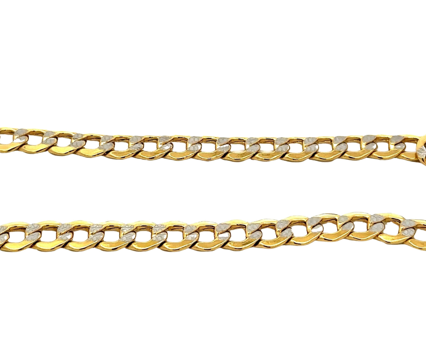 Close up yellow and white gold link chain