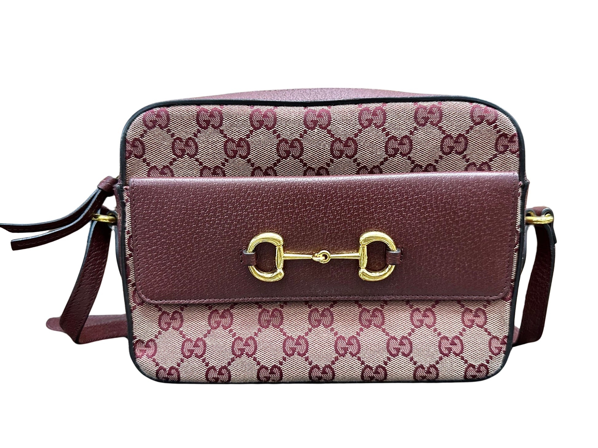 Front of burgundy Gucci