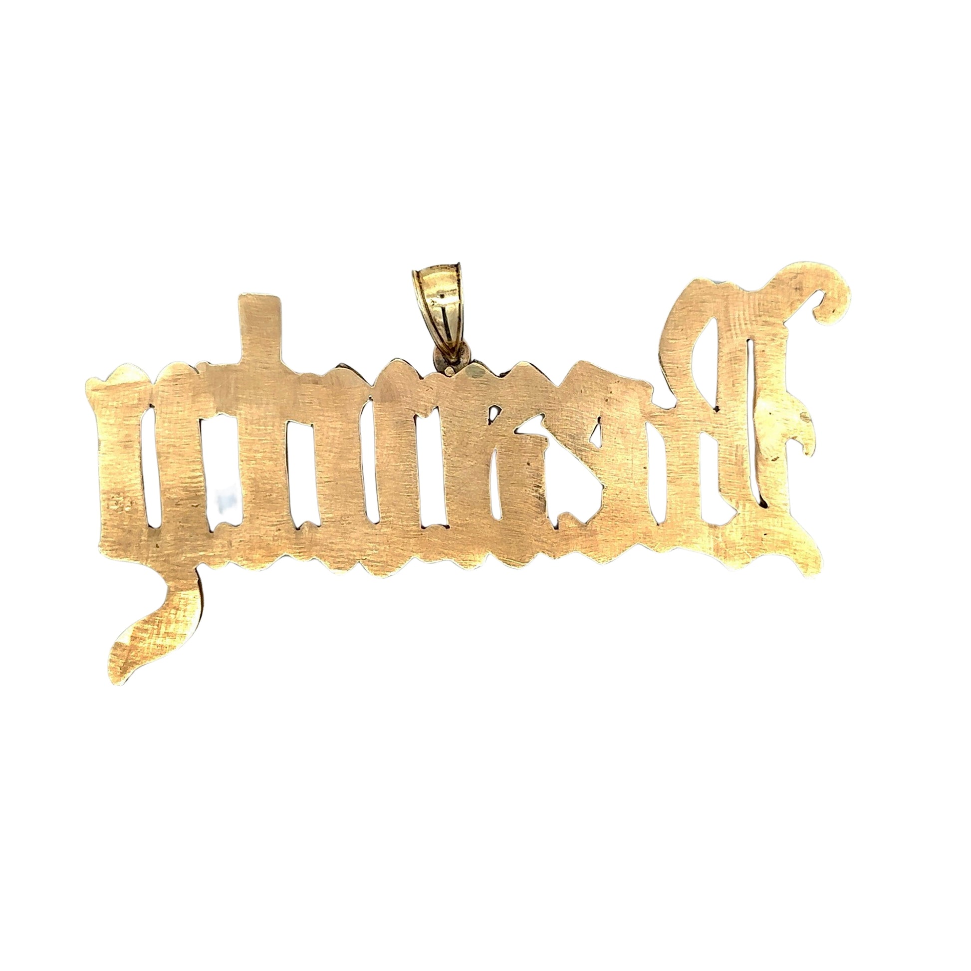 back of beauty pendant in yellow gold