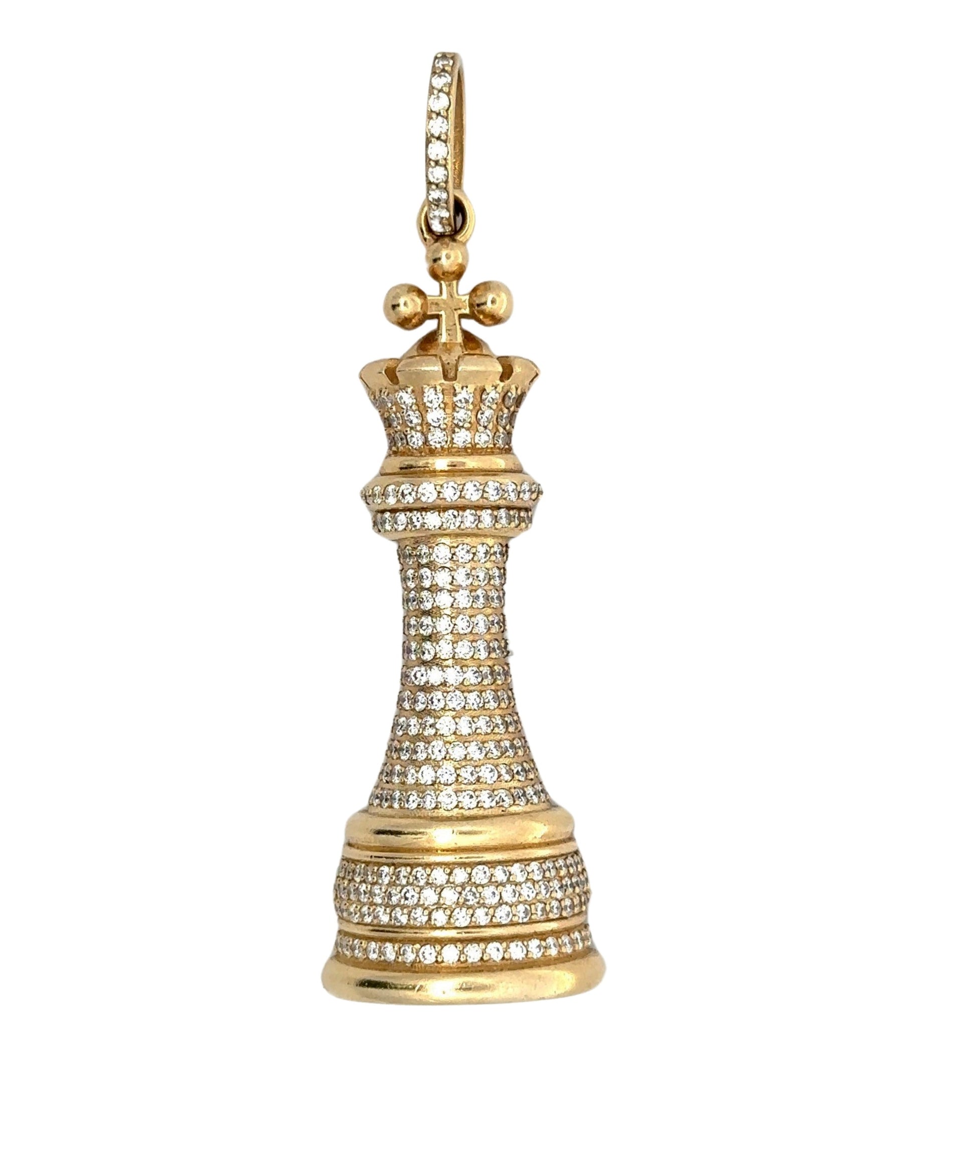 King chess piece pendant lying down face up