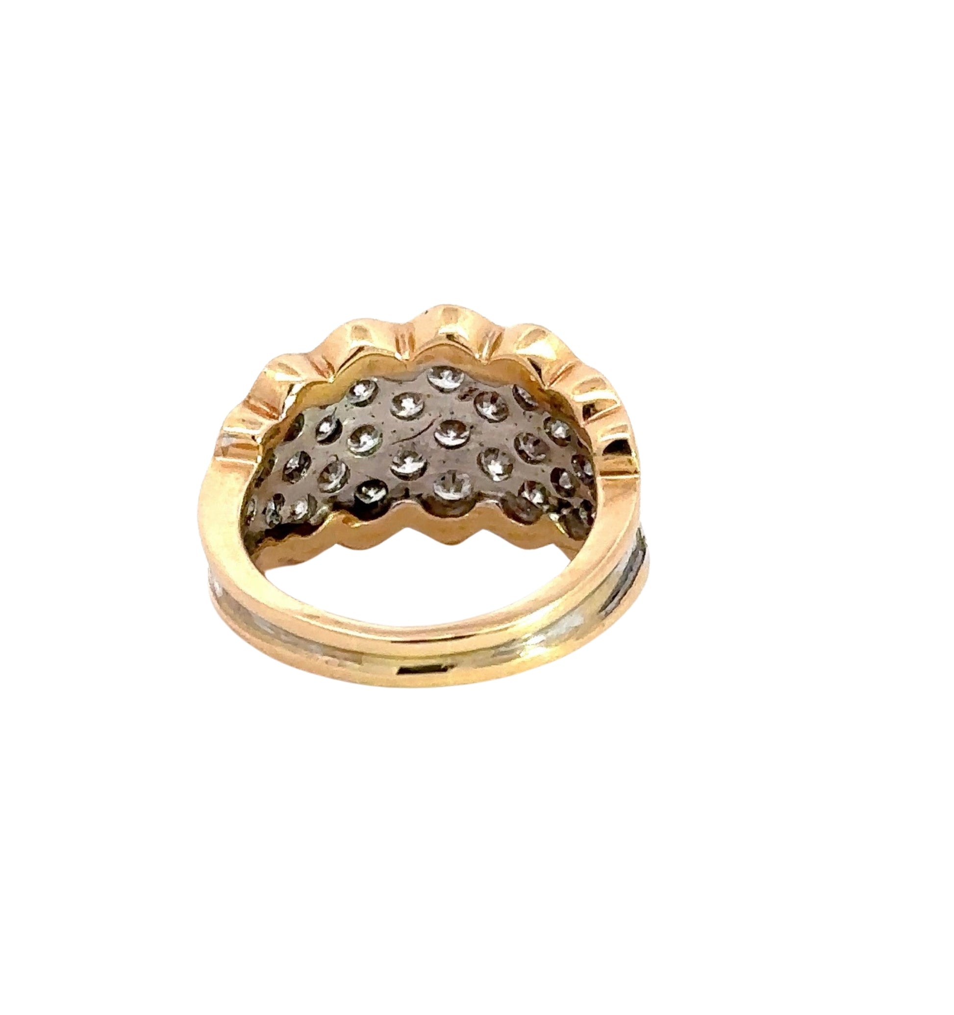 back of yellow and white gold ring 