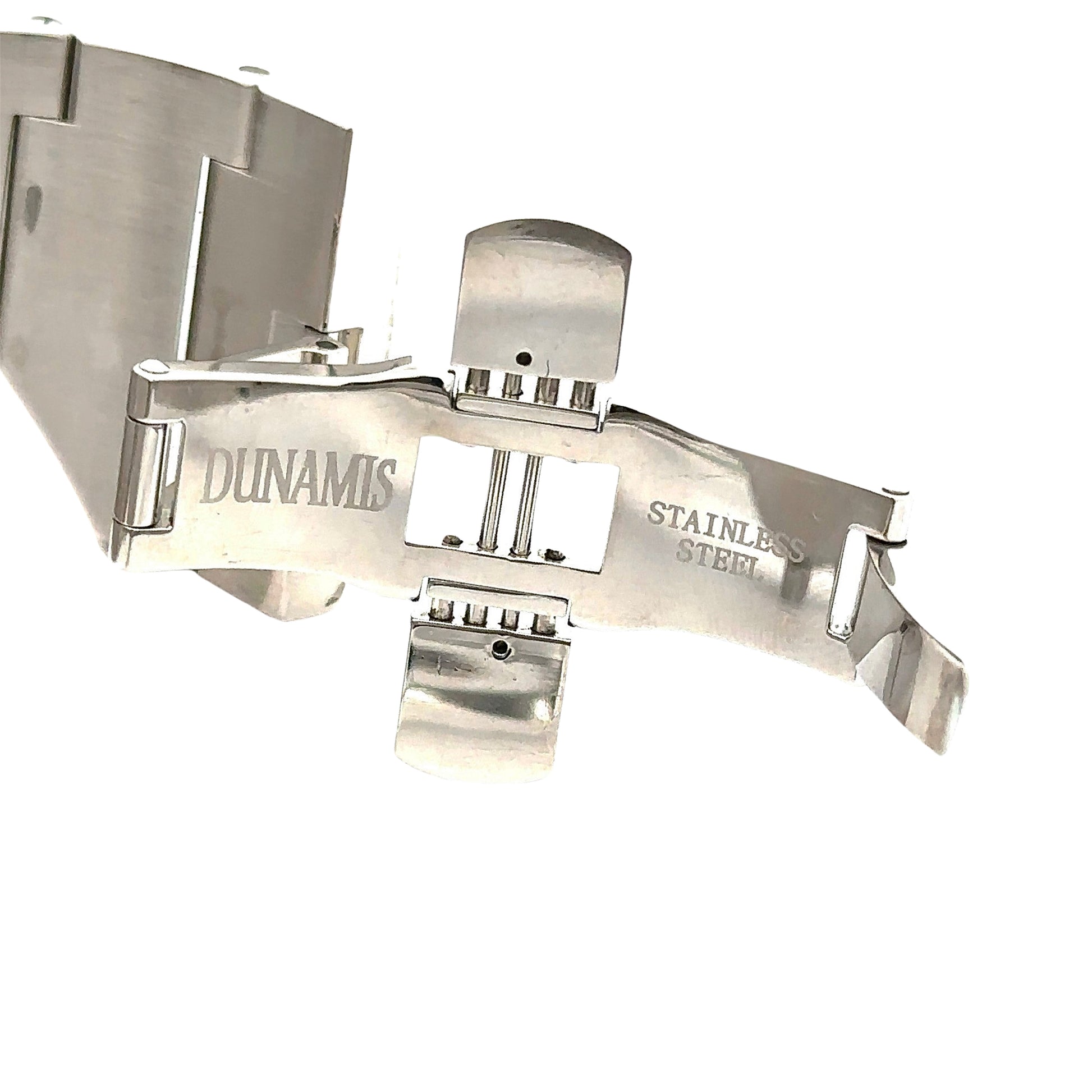 Inside Dunamis clasp with "Dunamis" "Stainless Steel"
