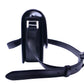 Side of YSL black shoulder bag with adjustable shoulder strap