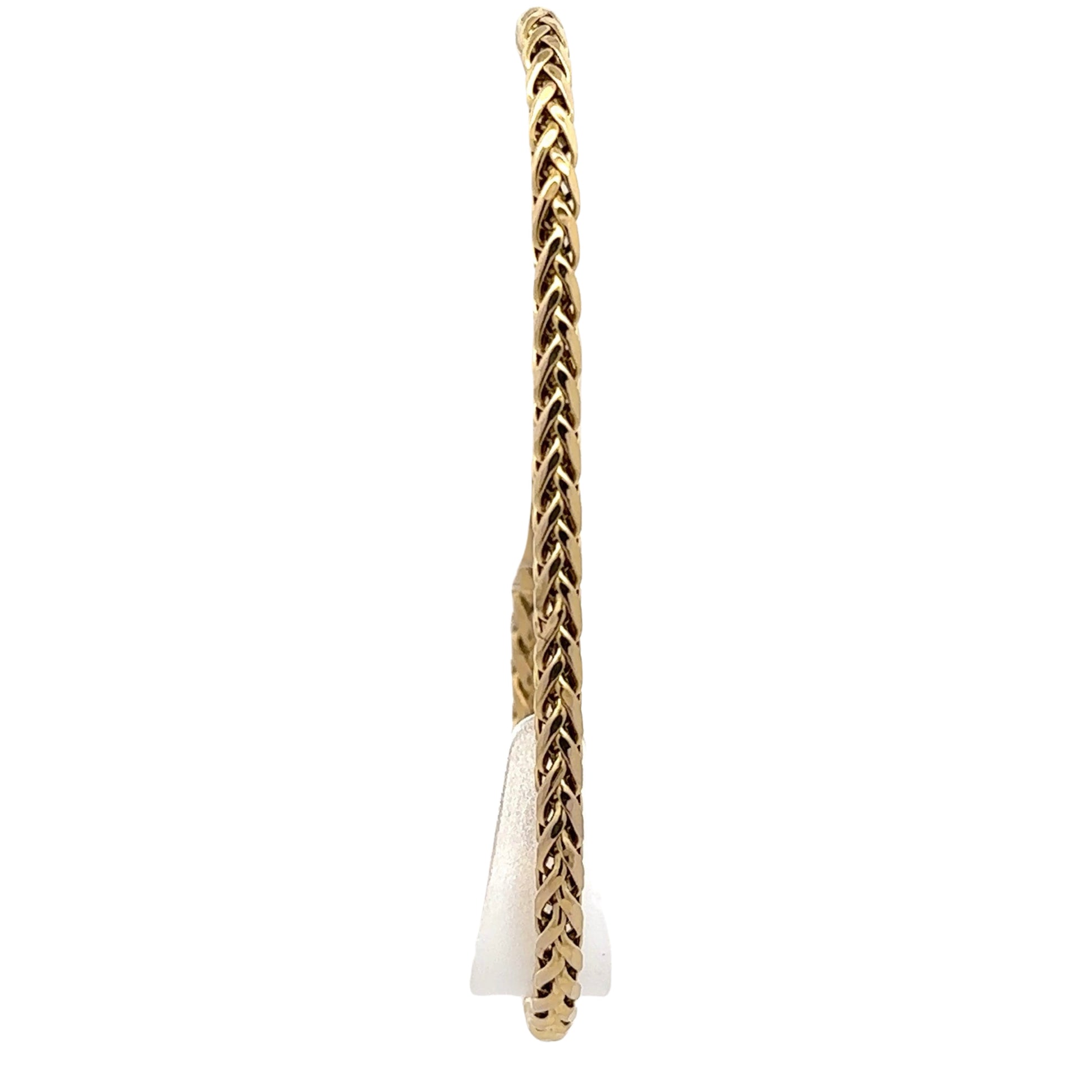 Front of round franco bracelet in yellow gold