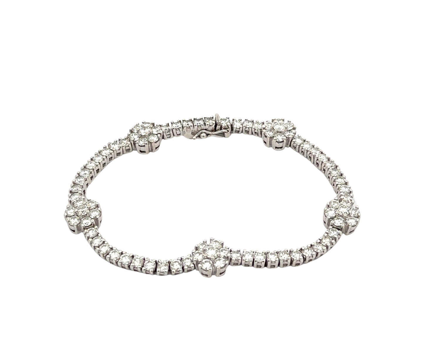 Diamond flower tennis bracelet