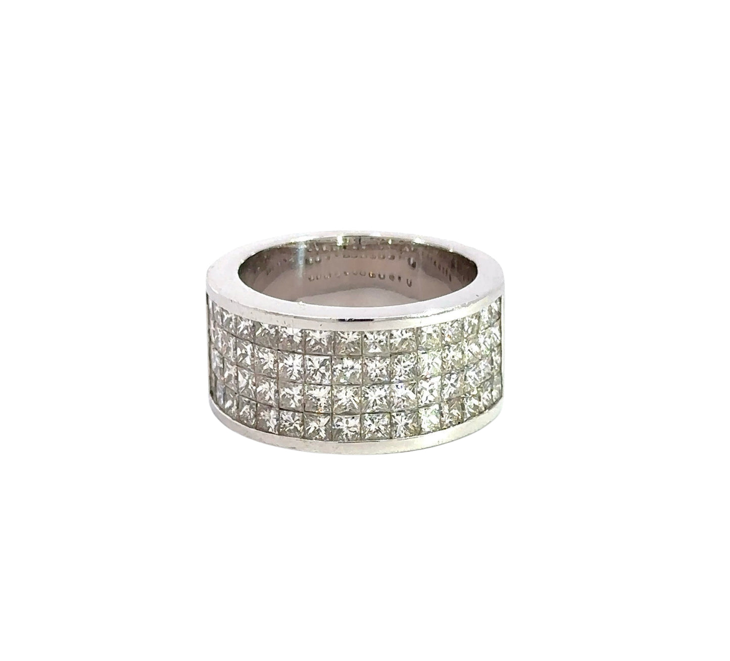 Men's Solid 14K White Gold 3.6TCW Princess-Cut Diamond Band Ring