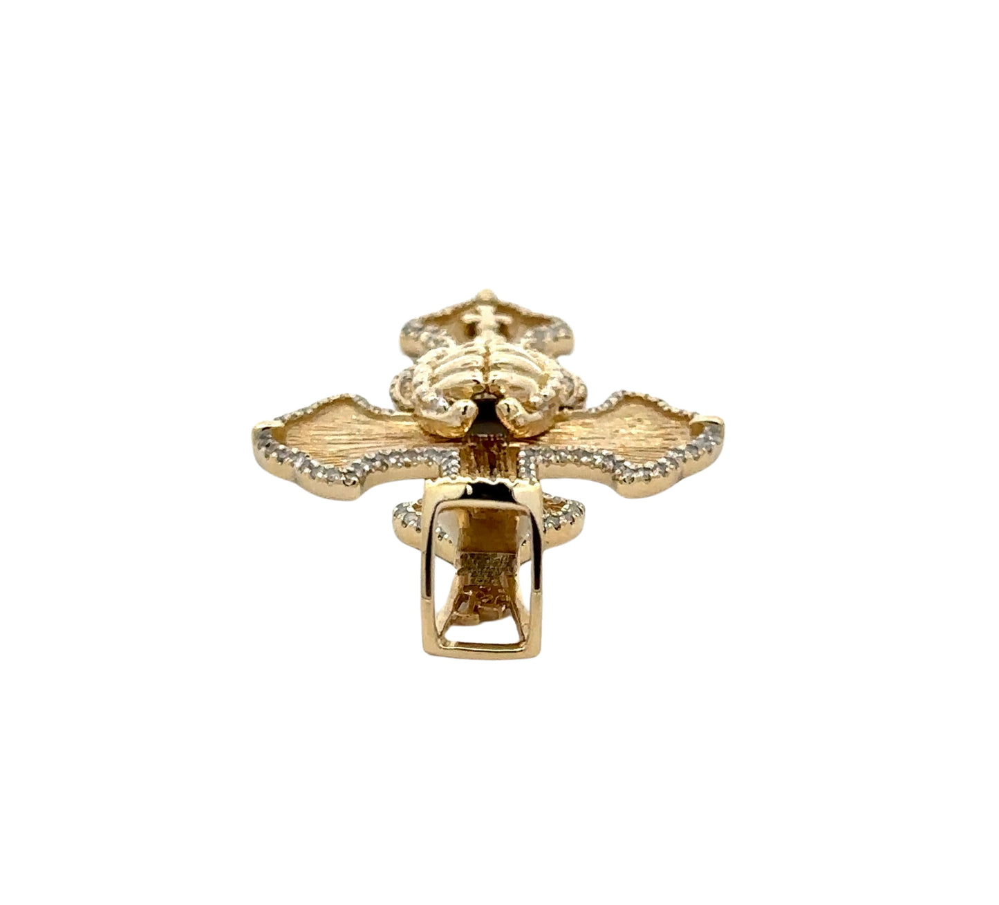 Top of yellow gold cross pendant