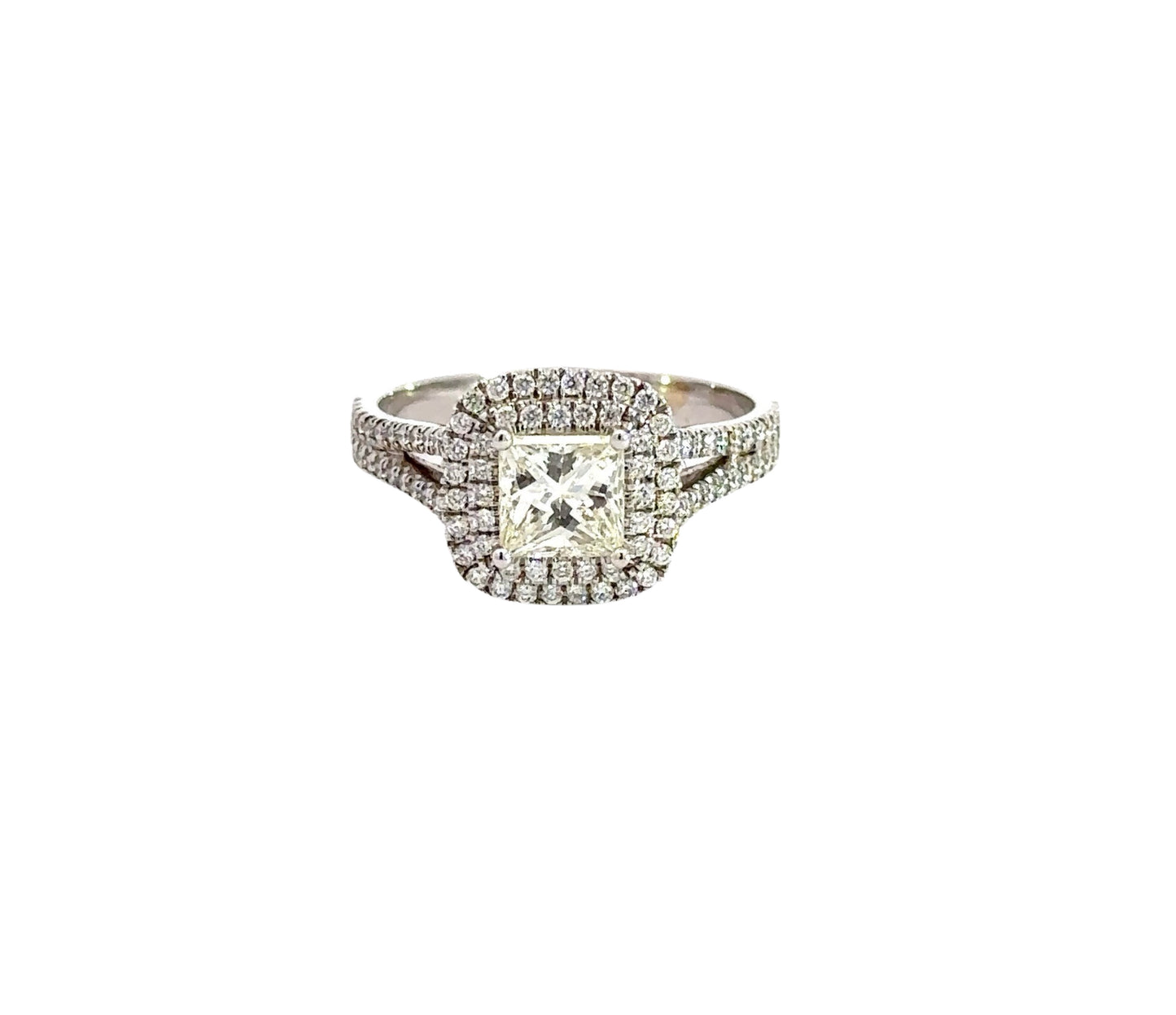 front of white gold diamond ring