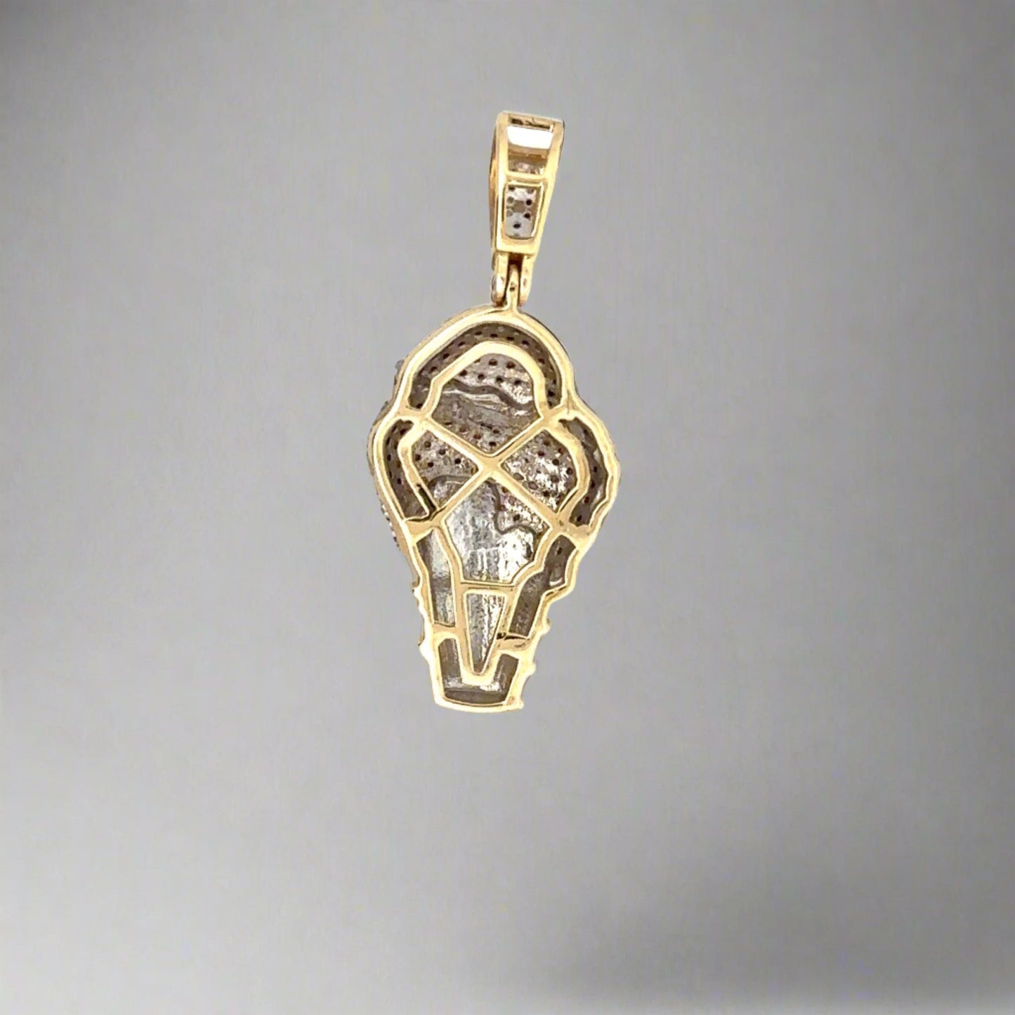back of yellow gold ice cream pendant