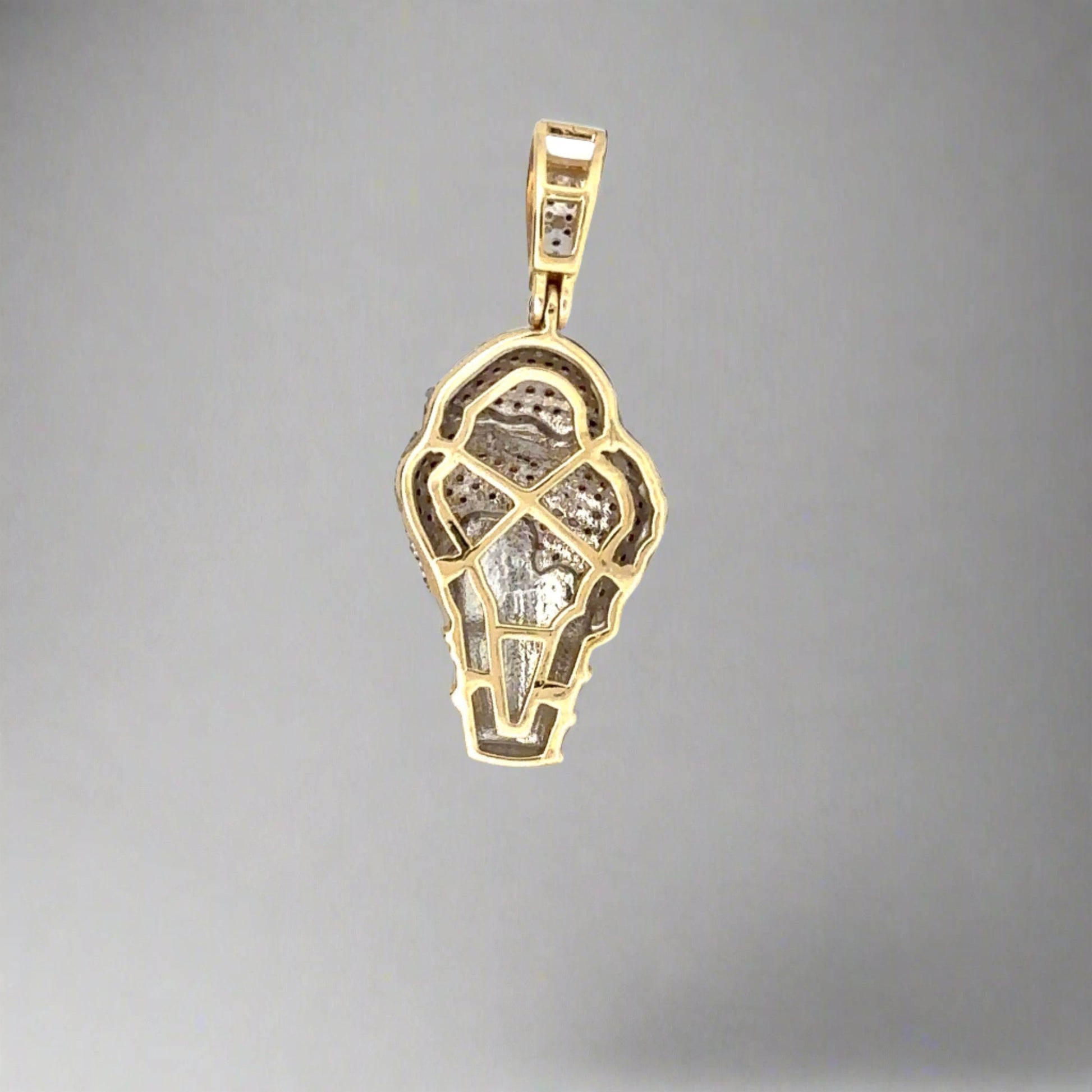 back of yellow gold ice cream pendant