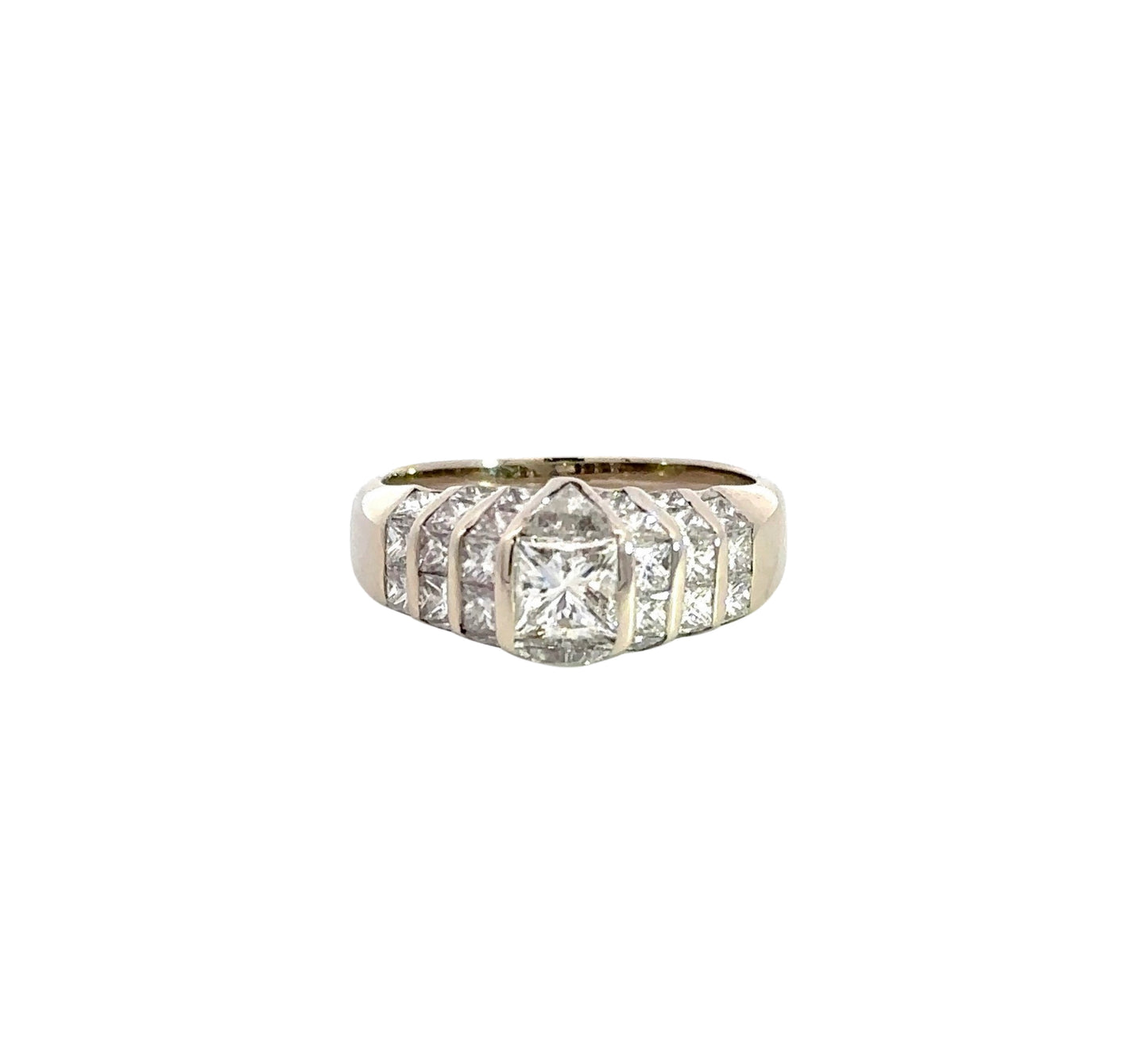 white gold princess-cut diamond ring