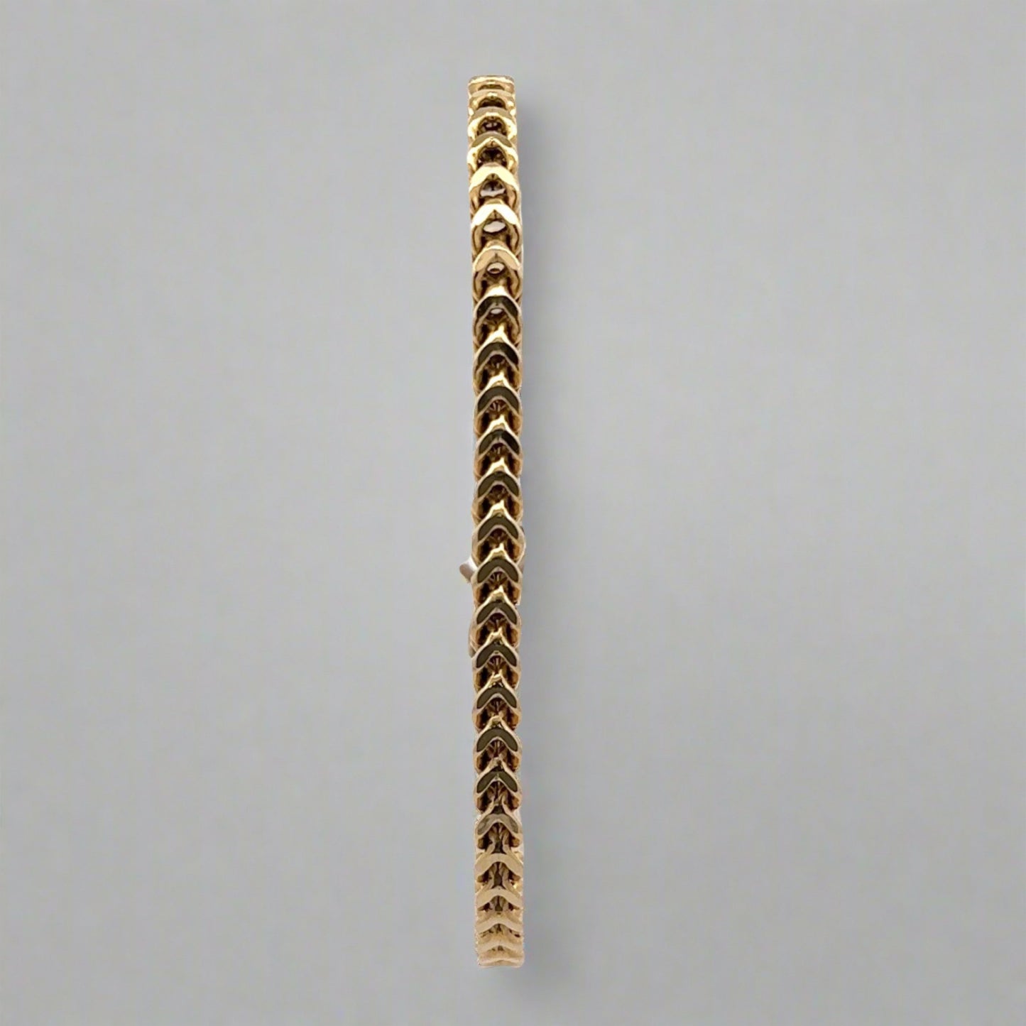 Front of yellow gold franco bracelet