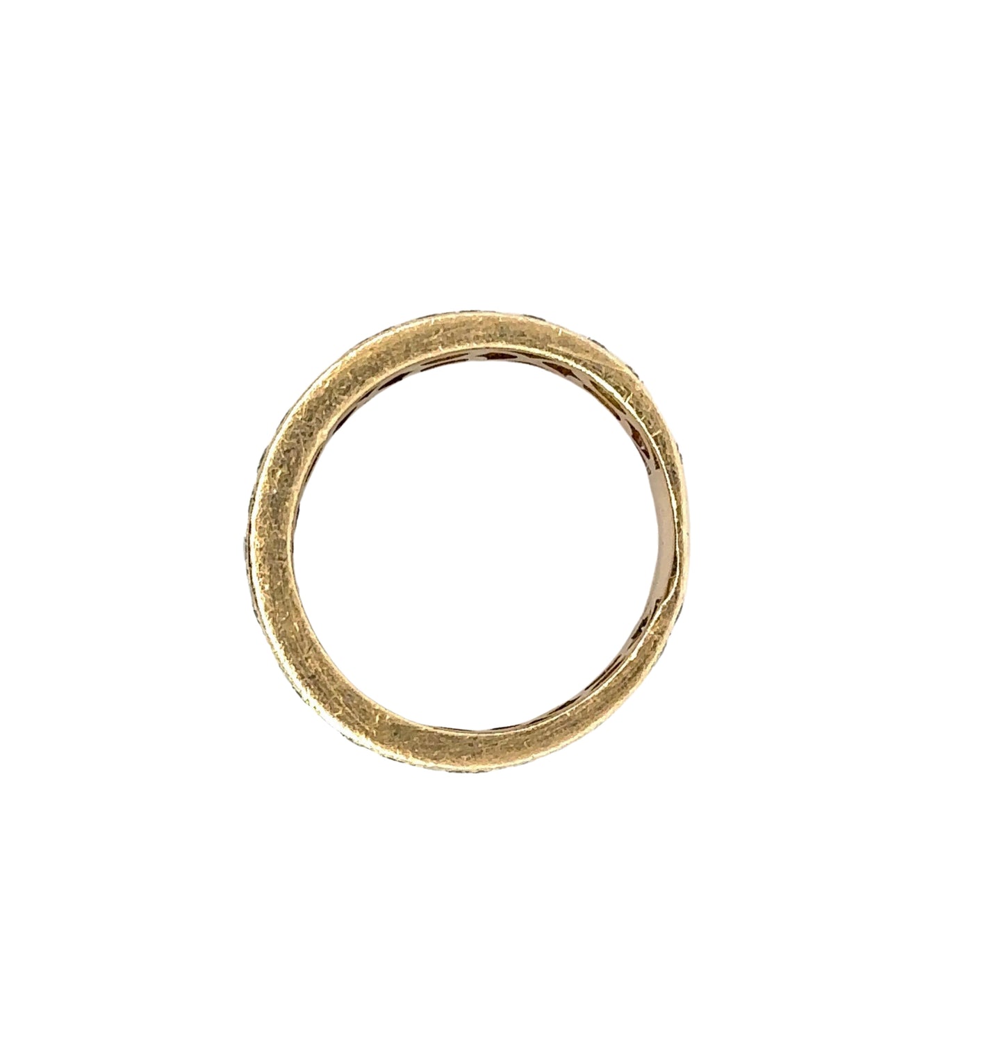 top of yellow gold ring with obvious scratches (can be polished once purchased)