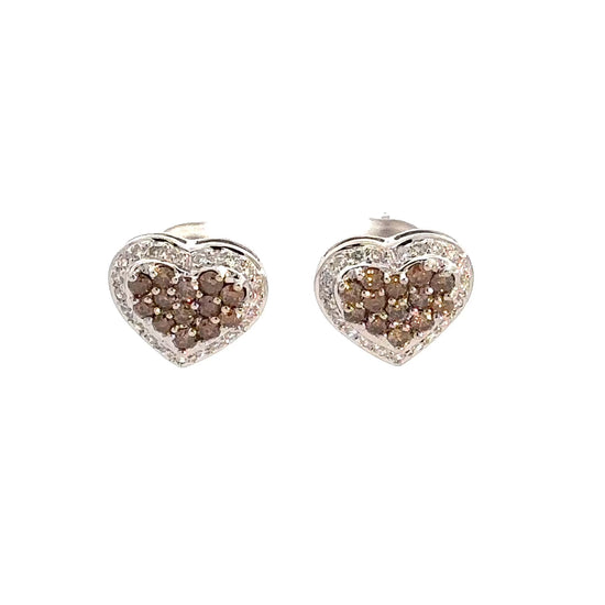 360 video of chocolate and white diamond earrings