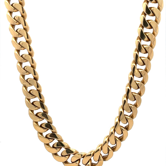 360 video of yellow gold cuban link chain