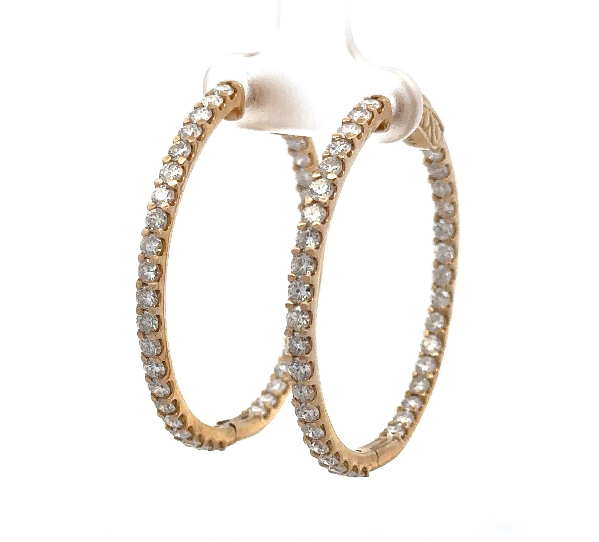 360 video of yellow gold diamond inside out hoops
