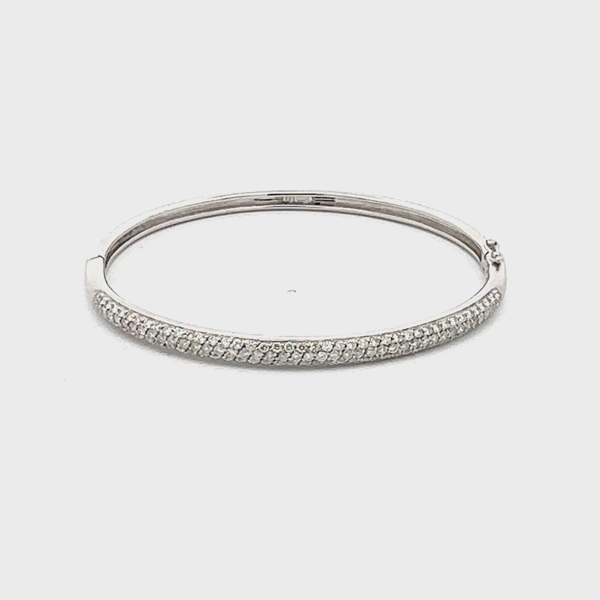 Video of diamond bangle bracelet. Shows some scratches