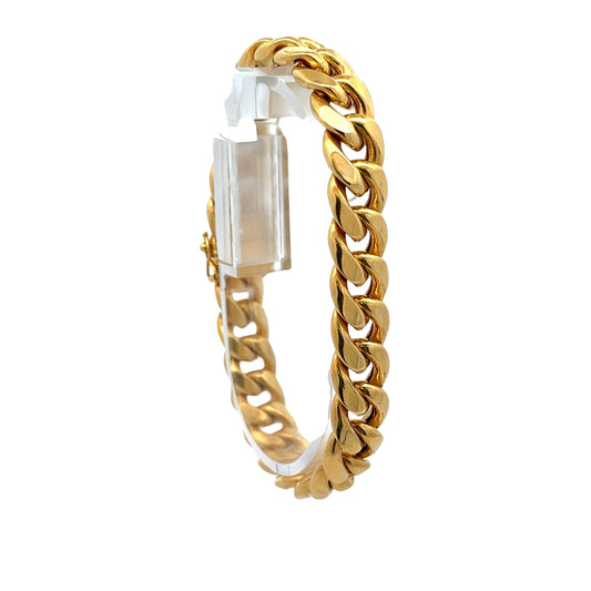 360 video of yellow gold link bracelet