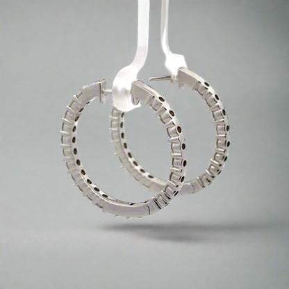 Side of white gold hoops