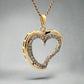 Diagonal view of diamond heart necklace