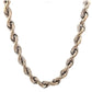 hanging photo of solid white gold rope chain