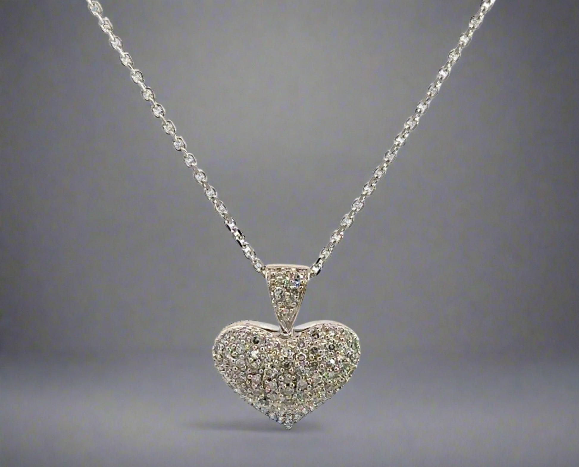 Front of diamond heart necklace