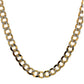 Yellow and white gold link chain on white background