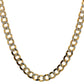 Yellow and white gold link chain on white background