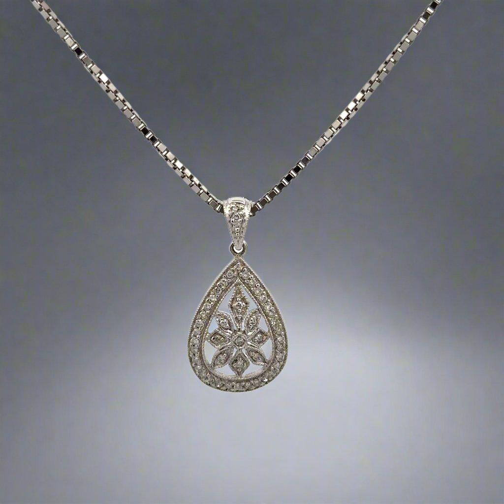 Front of diamond necklace