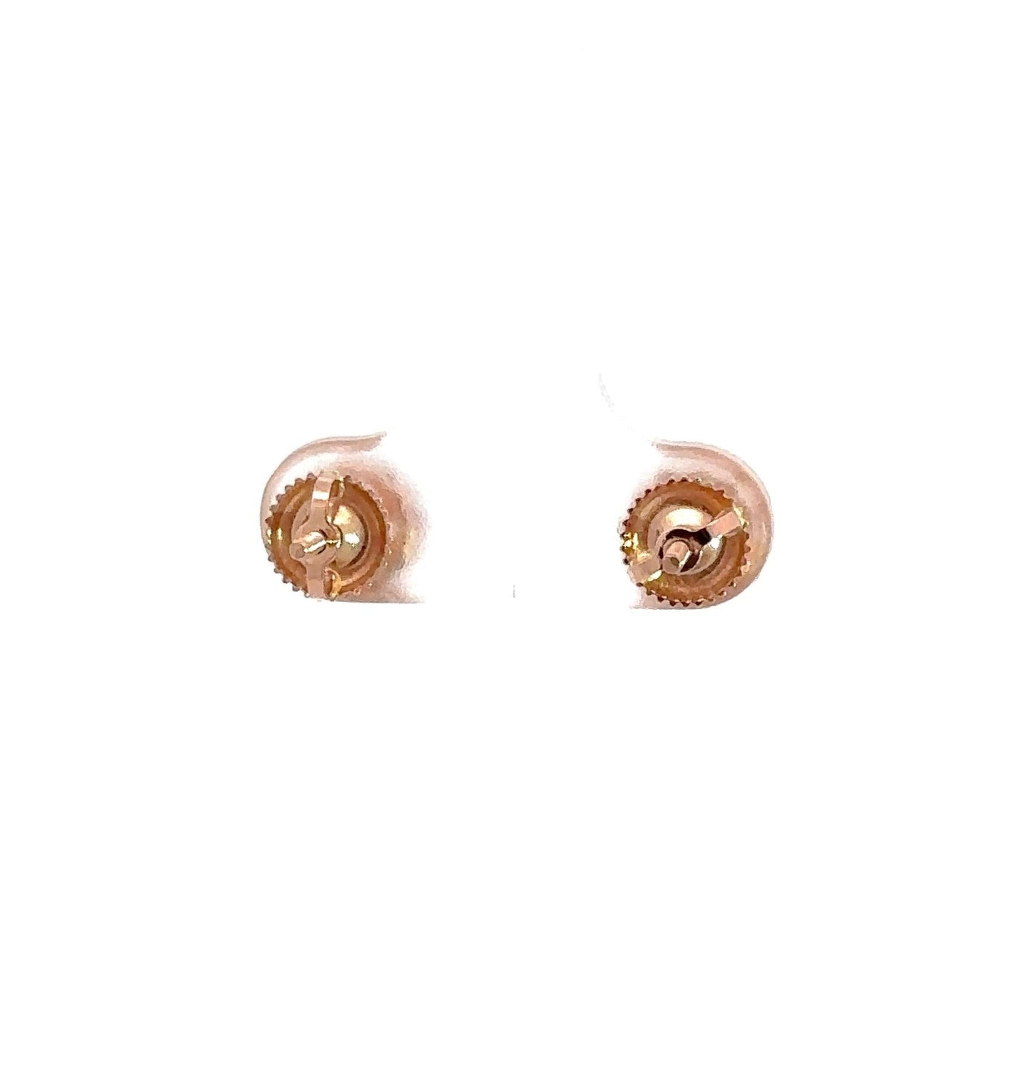 Back of earrings with rose gold screwbacks