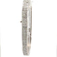 Front of diamond tennis bracelet in white gold with rows of 3 princess-cut diamonds