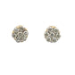 Diamond flower shaped earrings with 7 round diamonds in each ear.