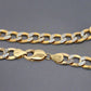 14K Yellow + White Gold Two-Toned Diamond Cut 9.2mm 26" Curb Link Unisex Chain