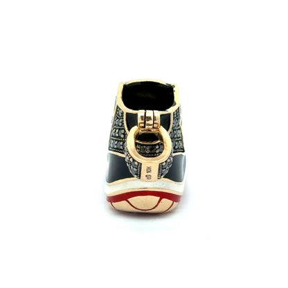 Yellow gold and black diamond basketball sneaker pendant