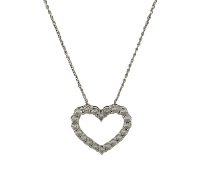 Front of diamond heart necklace